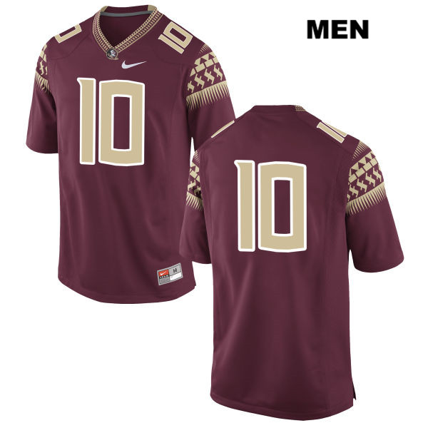 Men's NCAA Nike Florida State Seminoles #10 Anthony Grant College No Name Red Stitched Authentic Football Jersey NII1469WB